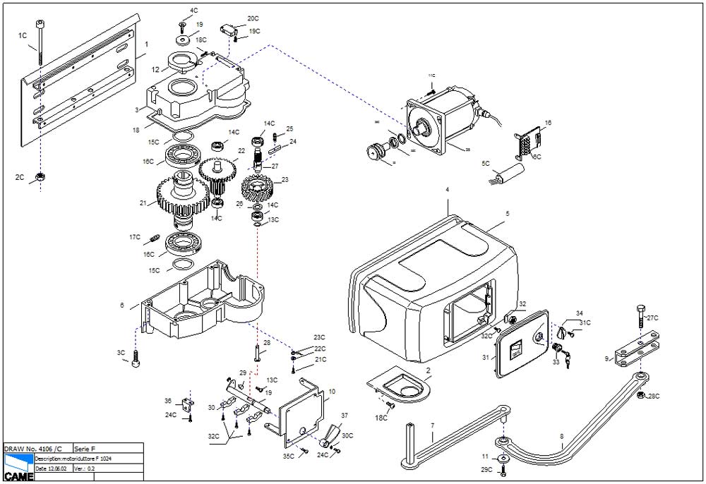 схема привода FERNI-(F1024) автоматики CAME
